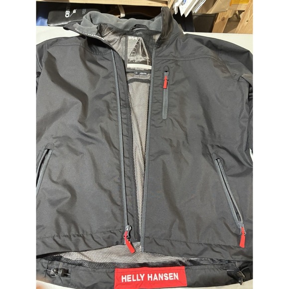 Helly Hansen Jacket Mens Medium Black Crew Midlayer 2.0 Full Zip Pockets